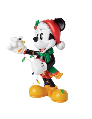 Statua Topolino Big Fig con luci natalizie Disney
