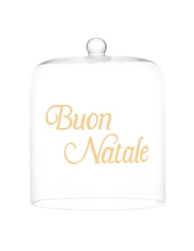 Alzata con Campana Trasparente per panettone Buon Natale Simple Day 29 cm