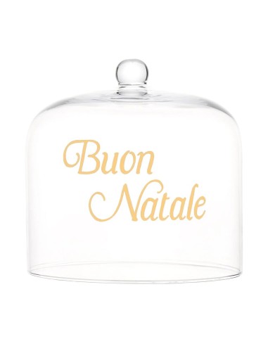 Alzata con Campana Trasparente per panettone Buon Natale Simple Day 24,5 cm