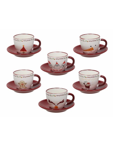 Set 6 tazzine da caff? con piattini natalizi Tognana