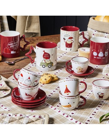 Set 6 tazzine da caff? con piattini natalizi Tognana
