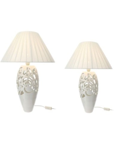 Lampada grande bianca traforata Jolie Hervit