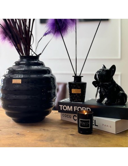 Vaso Grande in Vetro Nero Tom Ch Linea Venezia