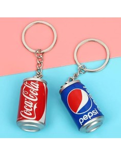 Portachiavi in miniatura a forma di lattina di bevande - Set di 4 (Coca-Cola, Pepsi, Fanta, Sprite) 2