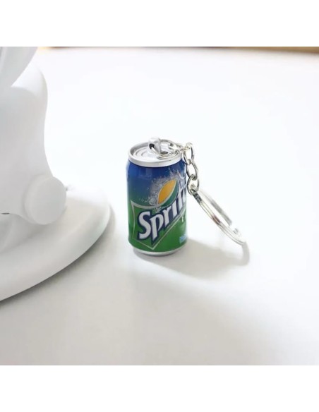 Portachiavi in miniatura a forma di lattina di bevande - Set di 4 (Coca-Cola, Pepsi, Fanta, Sprite)