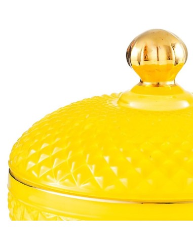 Scatola ovale grande in vetro giallo Medina EMÒ
