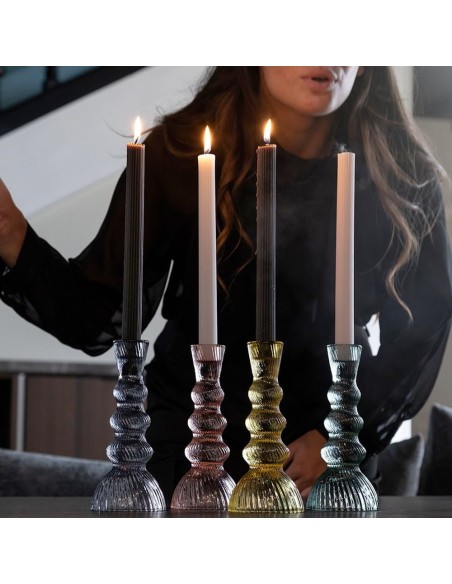 Candeliere piccolo in vetro Giallo Marrakech EMÒ