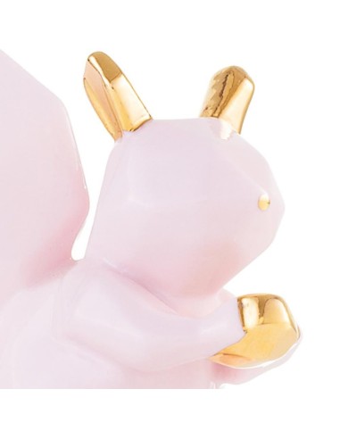 Scoiattolo cucciolo in ceramica cipria e oro EMÒ