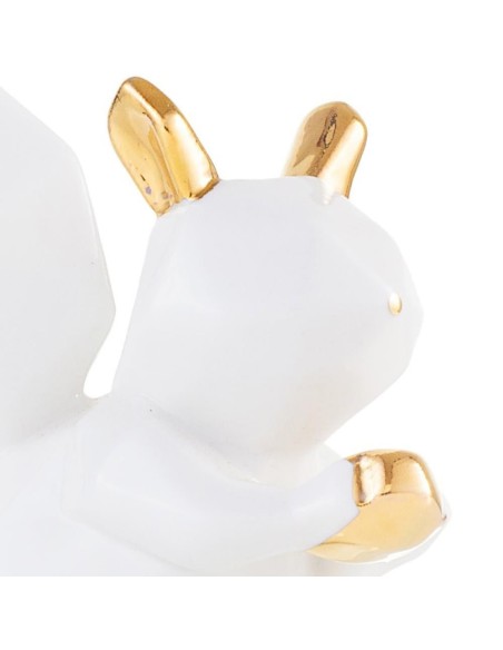 Scoiattolo cucciolo in ceramica bianca e oro EMÒ