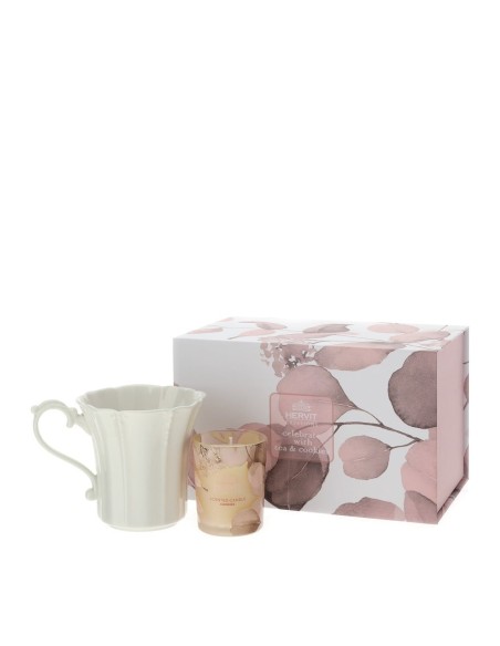 Set tazza mug e candela Botanic rosa Hervit