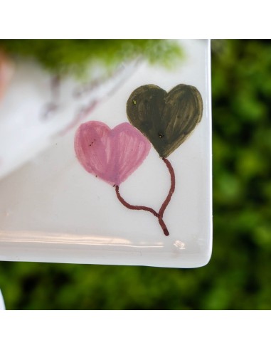Cuore Con Base Salvia E Rosa - Pierre Design