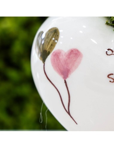Cuore Con Base Salvia E Rosa - Pierre Design