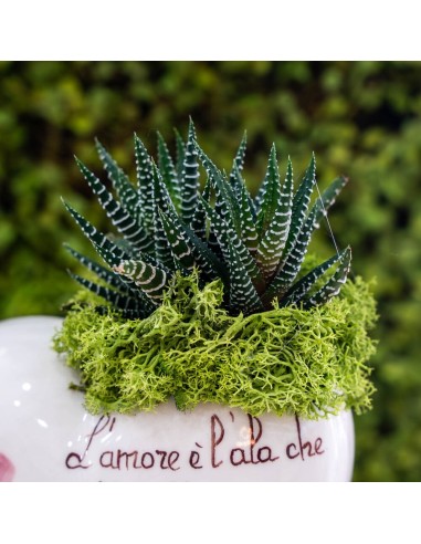 Cuore Con Base Salvia E Rosa - Pierre Design