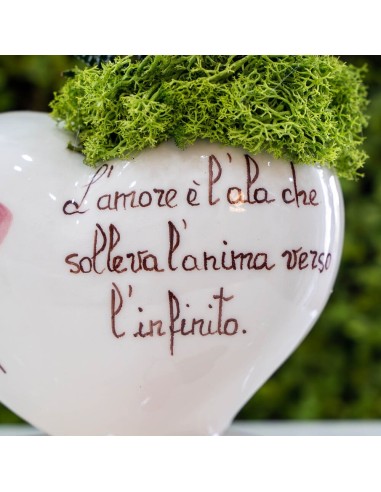 Cuore Con Base Salvia E Rosa - Pierre Design
