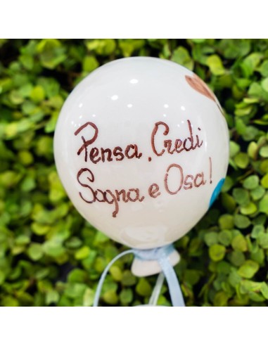 Palloncino Piccolo Con Cuori Tortora E Celeste - Pienne Design