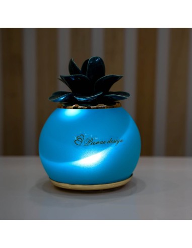 Lampada Tonda Con Fiore Ottanio - Pienne Design