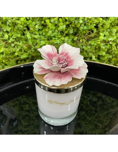 Candela Media Con Fiore Rosa Matt- Pienne Design