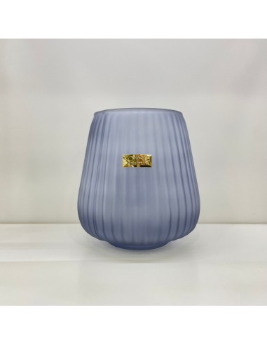 Tom Ch Vaso in vetro rigato grigio
