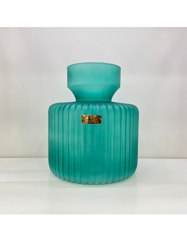 Tom Ch Vaso grande in vetro rigato verde acqua