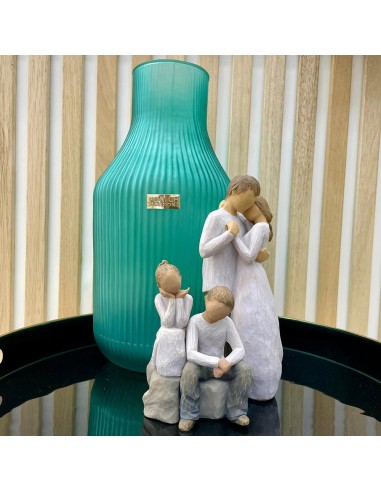 Tom Ch Vaso in vetro rigato verde acqua