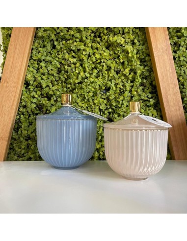 Scatola Portaoggetti Rigata in Vetro bianco Jutta Maison