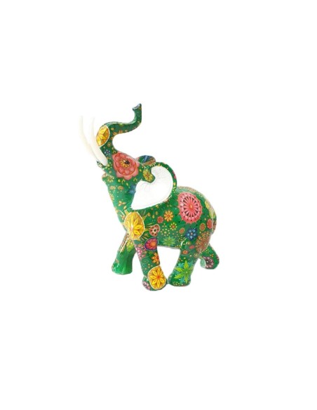 Elefante con decoro Floreale verde Encantada