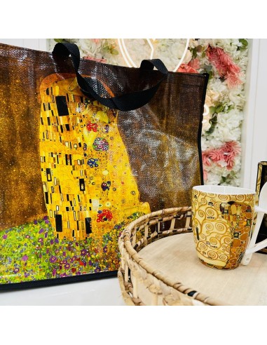 Set borsa con 2 tazze e cucchiaini Klimt Enesco