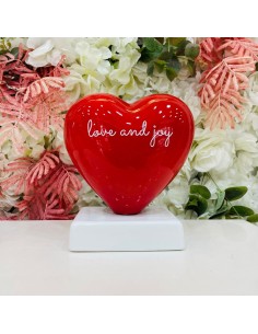 Scultura grande cuore rosso "love and joy"