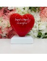 Scultura cuore grande rosso "Amarsi a Napoli è meraviglioso"
