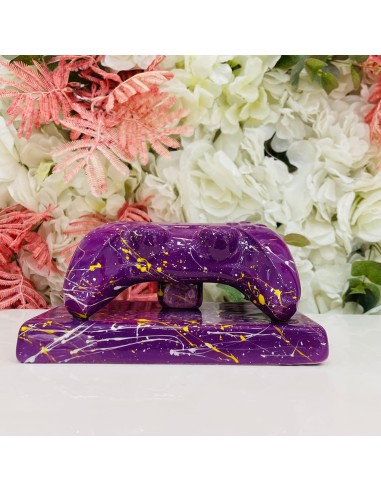 Scultura Controller Joystick Viola con schizzi