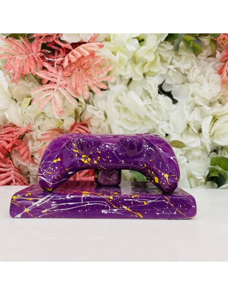 Scultura Controller Joystick Viola con schizzi