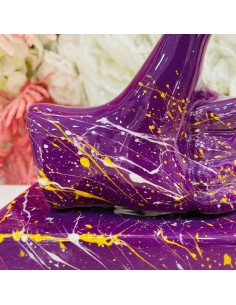 Scultura mano Mi Piace viola con schizzi 2