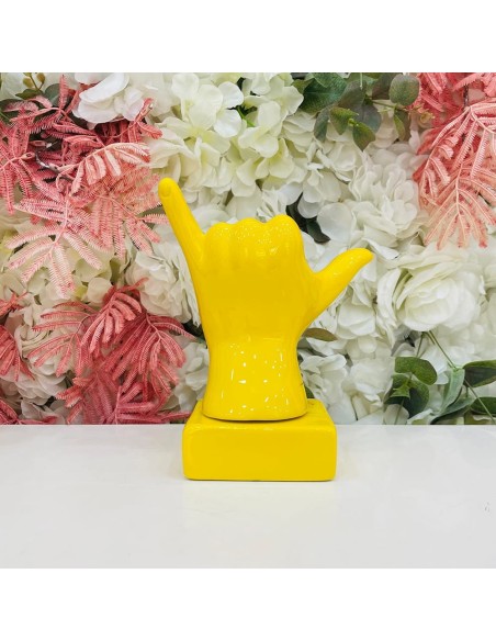 Scultura mano Gioia gialla con schizzi