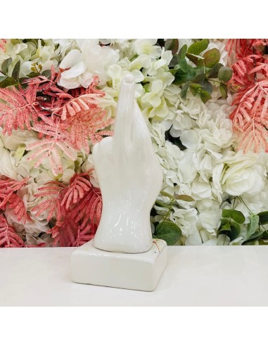 Scultura mano Fortuna bianca con schizzi