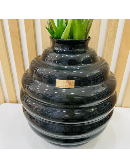 Vaso in Vetro Nero Tom Ch Linea Venezia