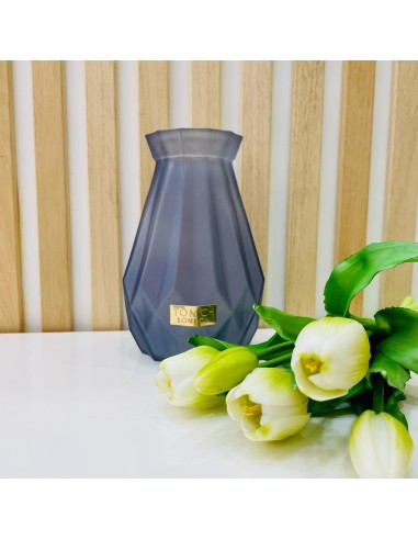Vaso Diamante in Vetro Satino Grigio Tom Ch