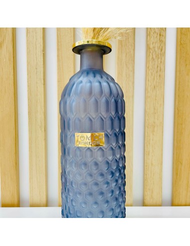 Vaso a bottiglia grigio-azzurro in vetro satinato Tom Ch
