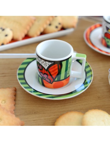 Set 2 Tazzine da caffè con Cuore e Piattini Britto 90 ml