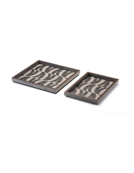 Vassoio in legno inciso onde 20x30 ves design
