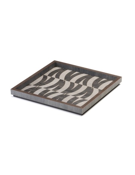 Vassoio in legno inciso onde 30x30 ves design