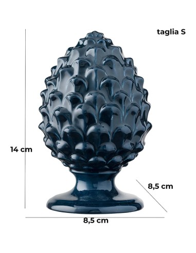 Pigna blu navy dipinta a mano h 14 Montemaggi