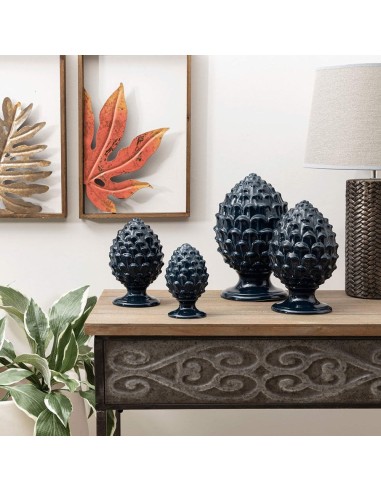 Pigna blu navy dipinta a mano h 27 Montemaggi