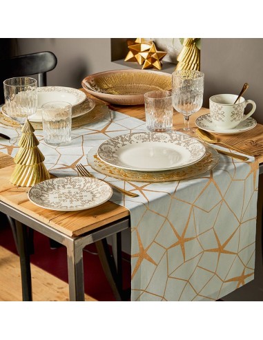 Runner da tavola in cotone azzurro polvere Andrea Fontebasso 40x140 cm