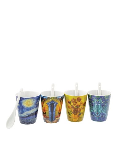 Set 4 Tazzine con cucchiaini Van Gogh Enesco