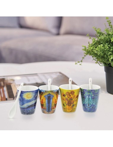 Set 4 Tazzine con cucchiaini Van Gogh Enesco