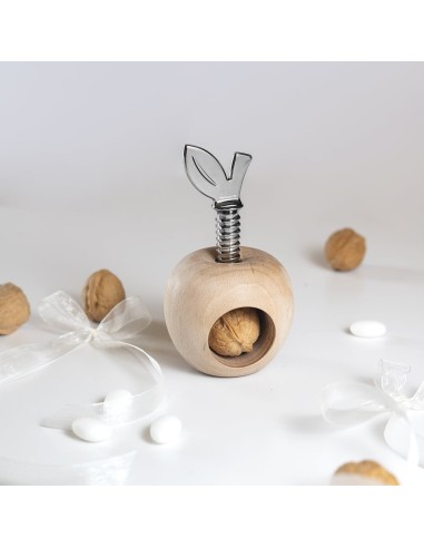 Schiaccianoci Mela legno naturale Eden con picciolo cromato Bugatti
