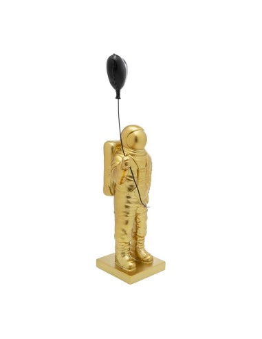 Statua Decorativa Astronauta Dorato con Palloncino a Cuore