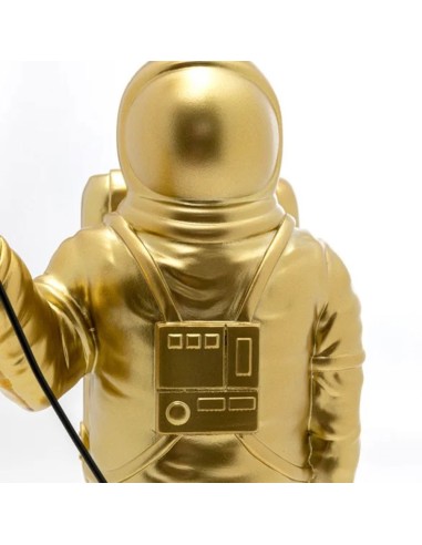Statua Decorativa Astronauta Dorato con Palloncino a Cuore