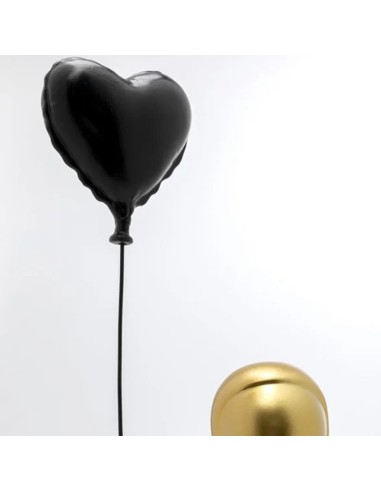 Statua Decorativa Astronauta Dorato con Palloncino a Cuore