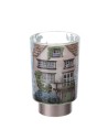 Lampada cilindrica casetta cottage rosa Hervit